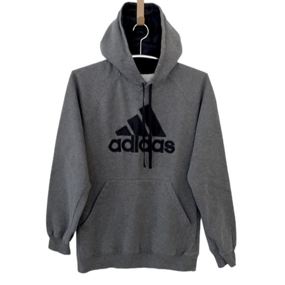 ADIDAS | Women’s Gray & Black ADIDAS Pullover Drawstring Hooded Sweatshirt, Sm - Picture 1 of 7